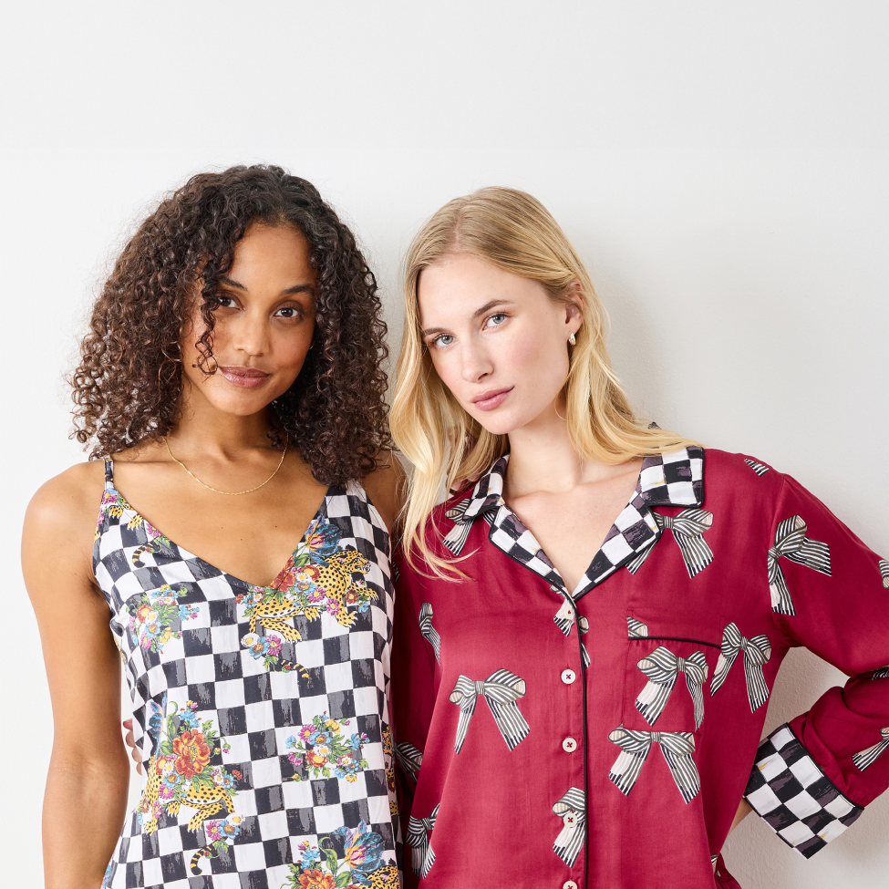 Our New Collection Is Almost Here! Image features MacKenzie-Childs X PrintFresh Pajamas