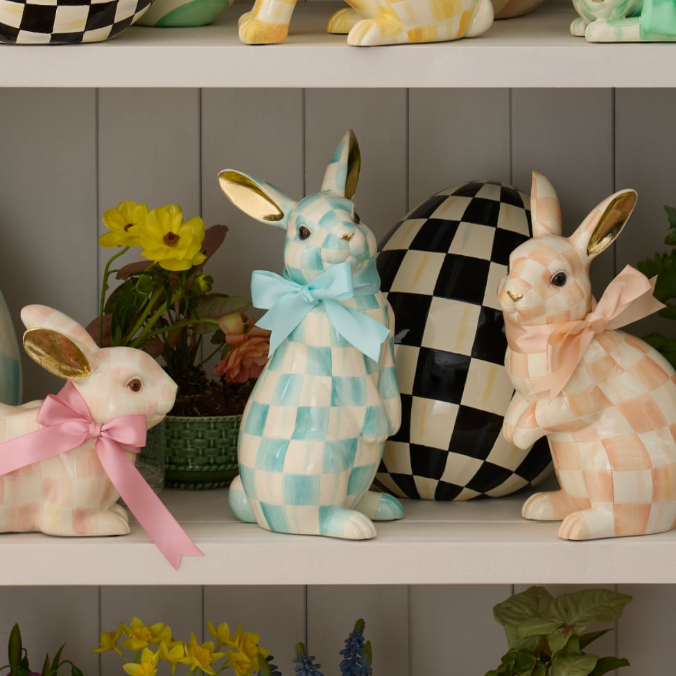 Hop Into Style - image features new colorful check bunnies