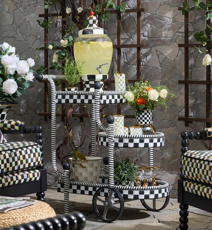 Statement Furniture For The Great Outdoors - Image features Gambit Outdoor Bar Cart
