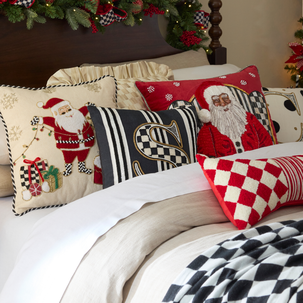 Snuggle Up With The Cozy Shop - image features festive bedroom decorated with cozy pillows