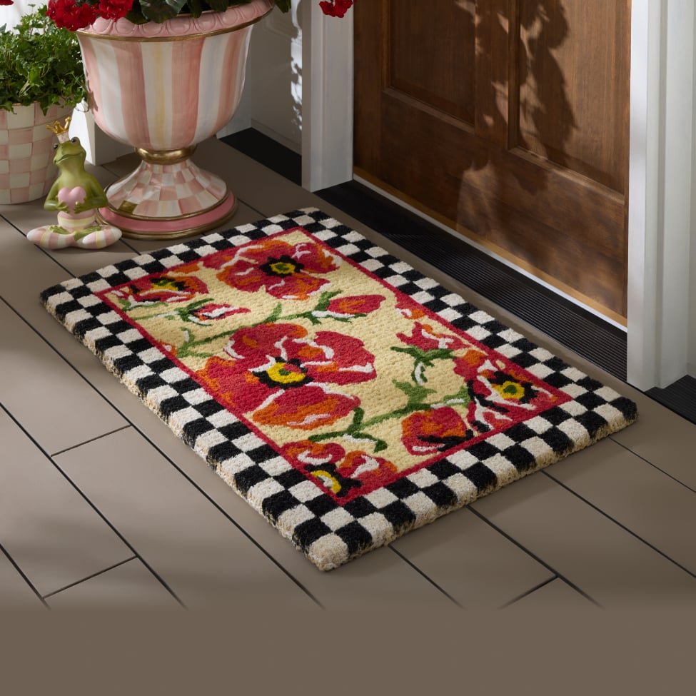 Greet Guests In Style - image features floral entrance mat