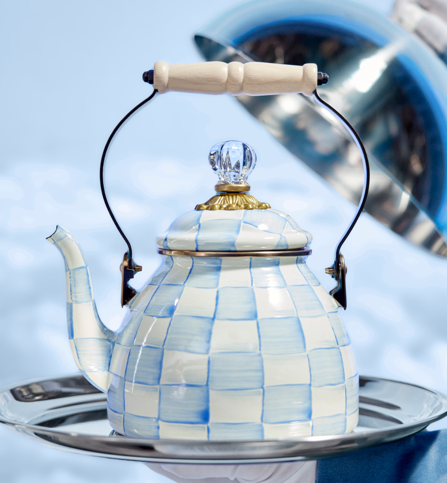 New Sky Check Collection Featuring Our Iconic Tea Kettle