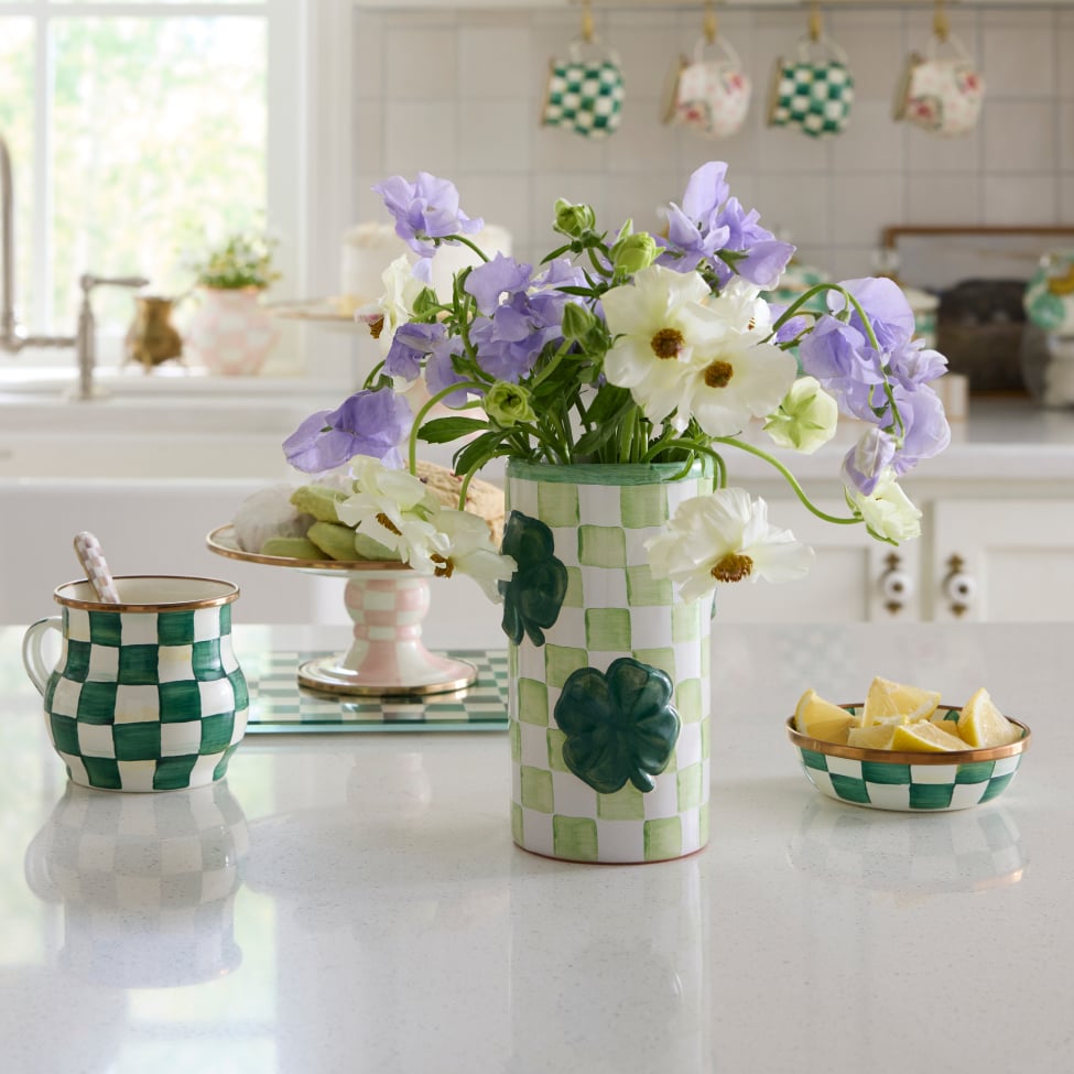 New From Our Collectors Series - Image features vase with clovers for St. Patrick's Day
