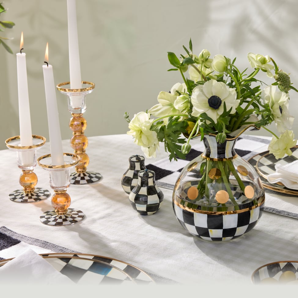Decorate Your Spring Table - image features vase & candles on a table