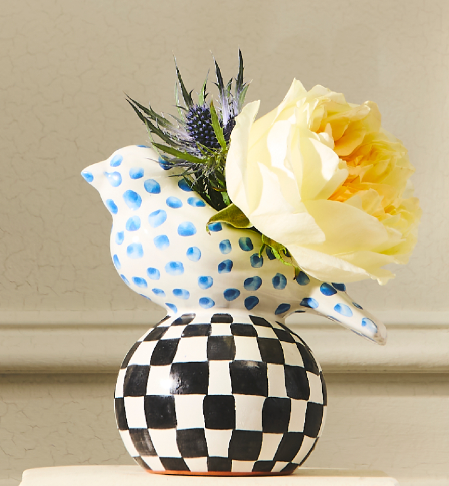 May Collectors Series Vase of a bird made in Aurora, NY