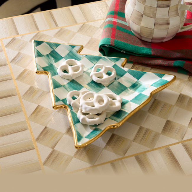 Limited-Edition Spruce Check Tree Dish - Made In Aurora, NY