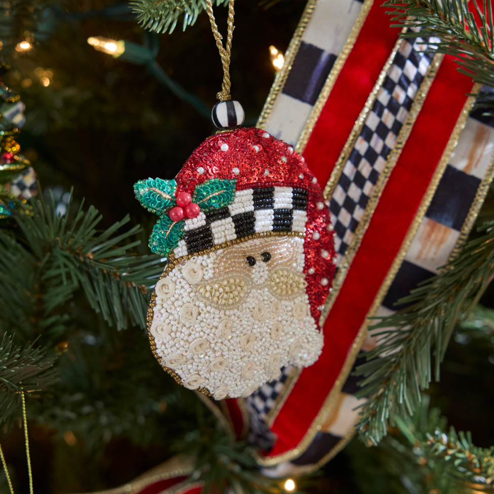 Shop The Holiday Lookbook - image features beaded Santa ornament