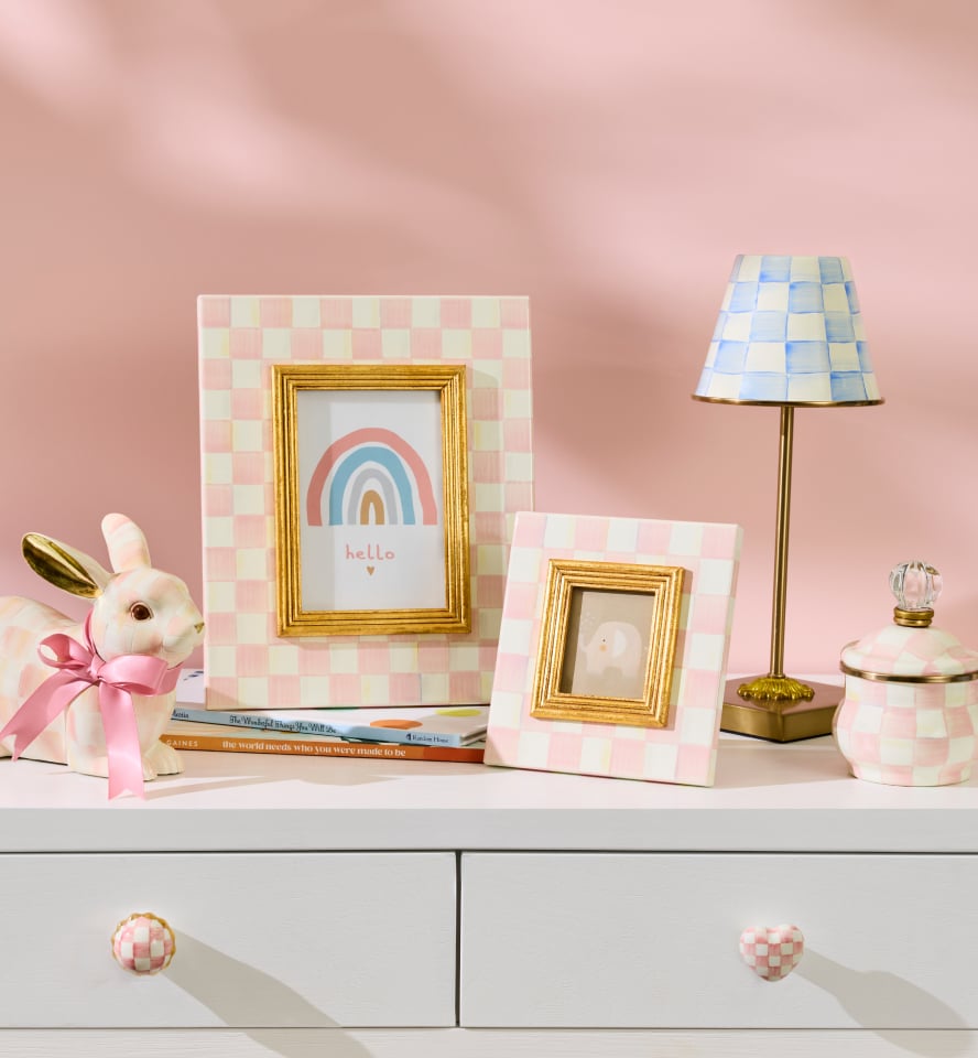 Fill Their Room With Joy! Image features kids room with LED lamp picture frame, & bunny figurine