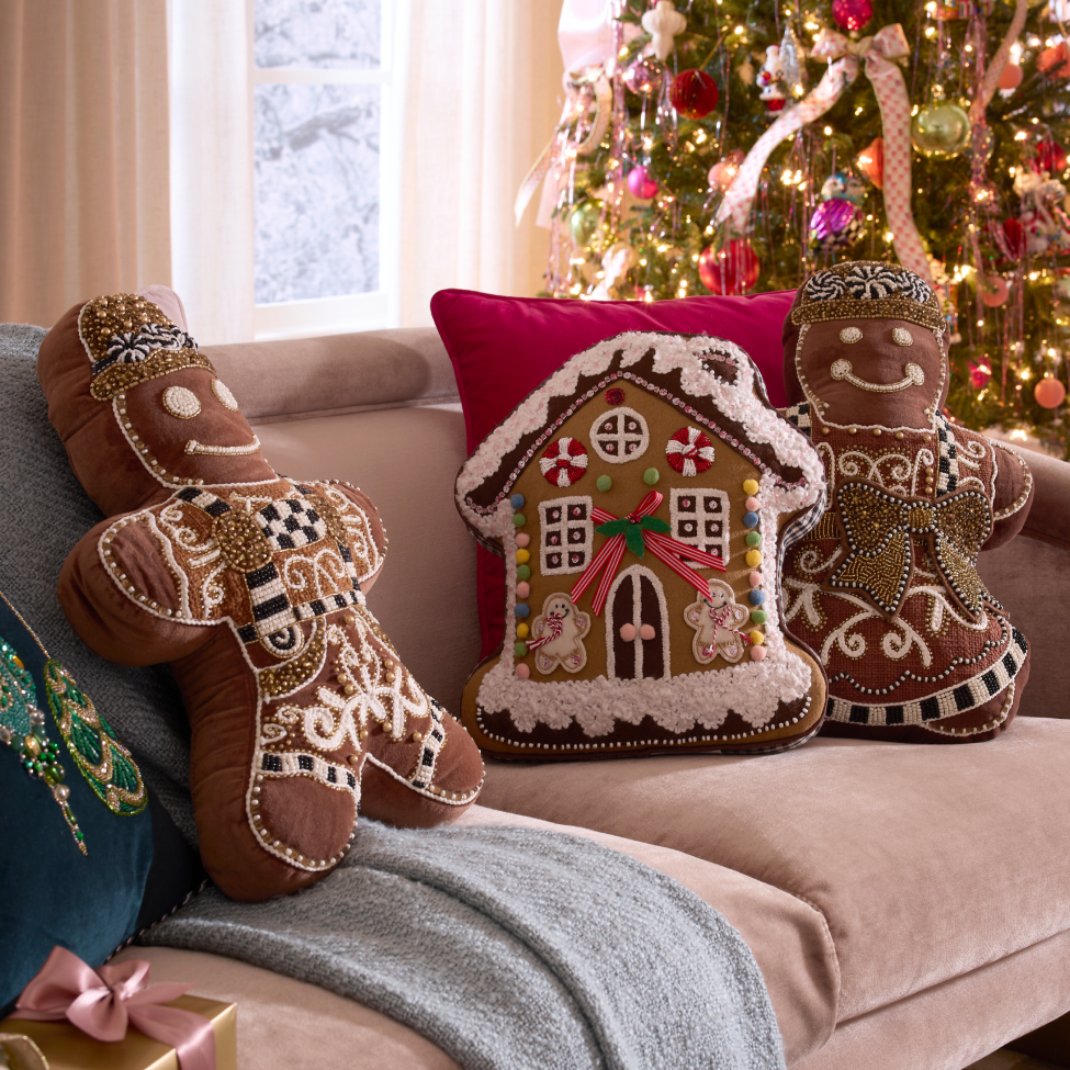 Cozy Comforts For The Season - image features festive pillow decor