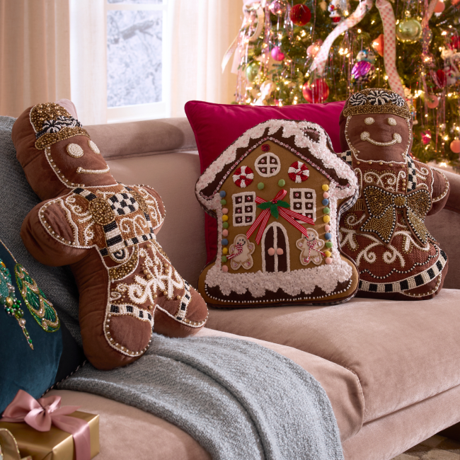Pick The Perfect Festive Pillow - Image features Gingerbread Pillow