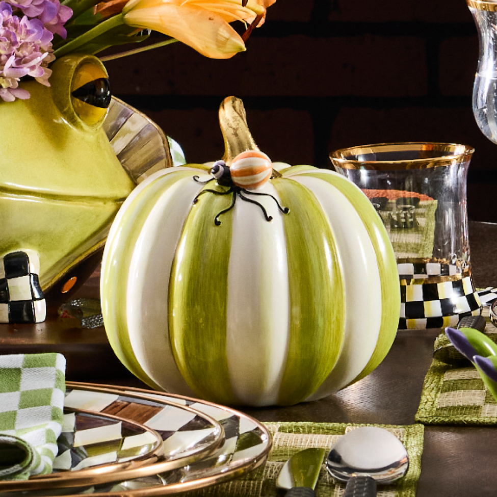 Free Gift With $200 Purchase - Fergal's Friend Spider on Mini Moss Stripe Pumpkin